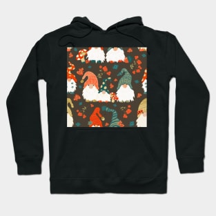 Autumn Gnomes with Long White Beards and Knitted Hats Hoodie